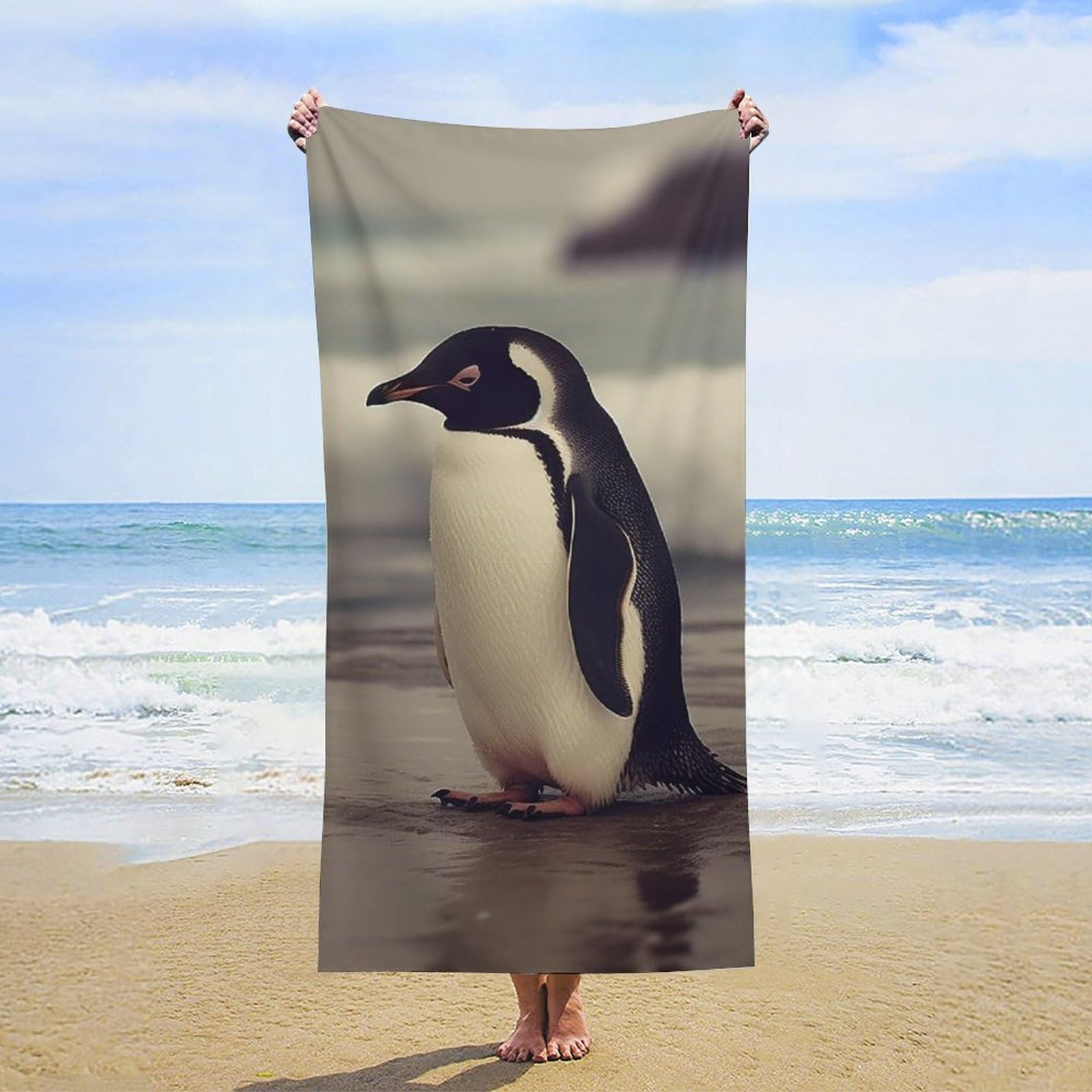 Amazon.com: ZLFDSKGY Plus Size Beach Towel,Penguin On The Beach